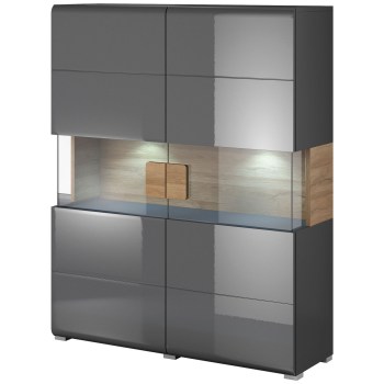 Komoda DELTO TL42 dąb grandson / antracyt połysk