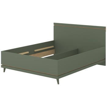 Łóżko 160x200 CANDIS 31 zielony / dąb olejowany