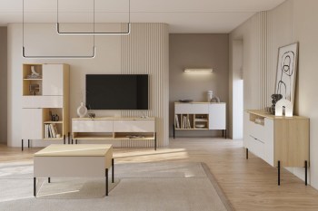 Meble do salonu DORE 1 dąb lindberg / kaszmir